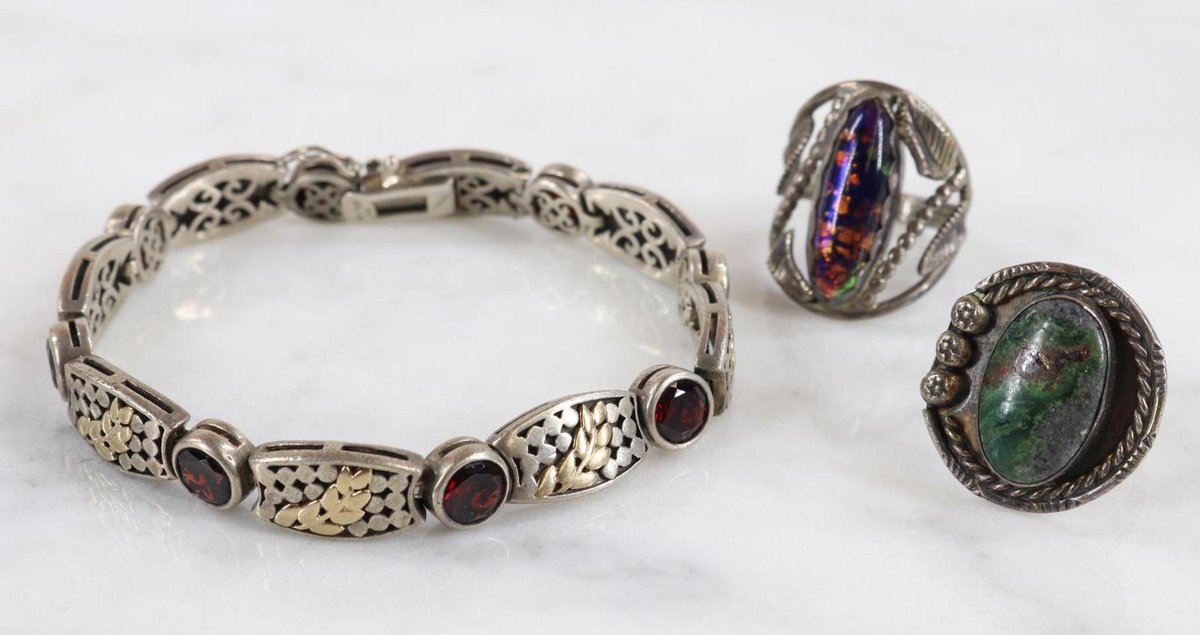 Sterling Silver, 14KY Gold, Bracelet, Rings