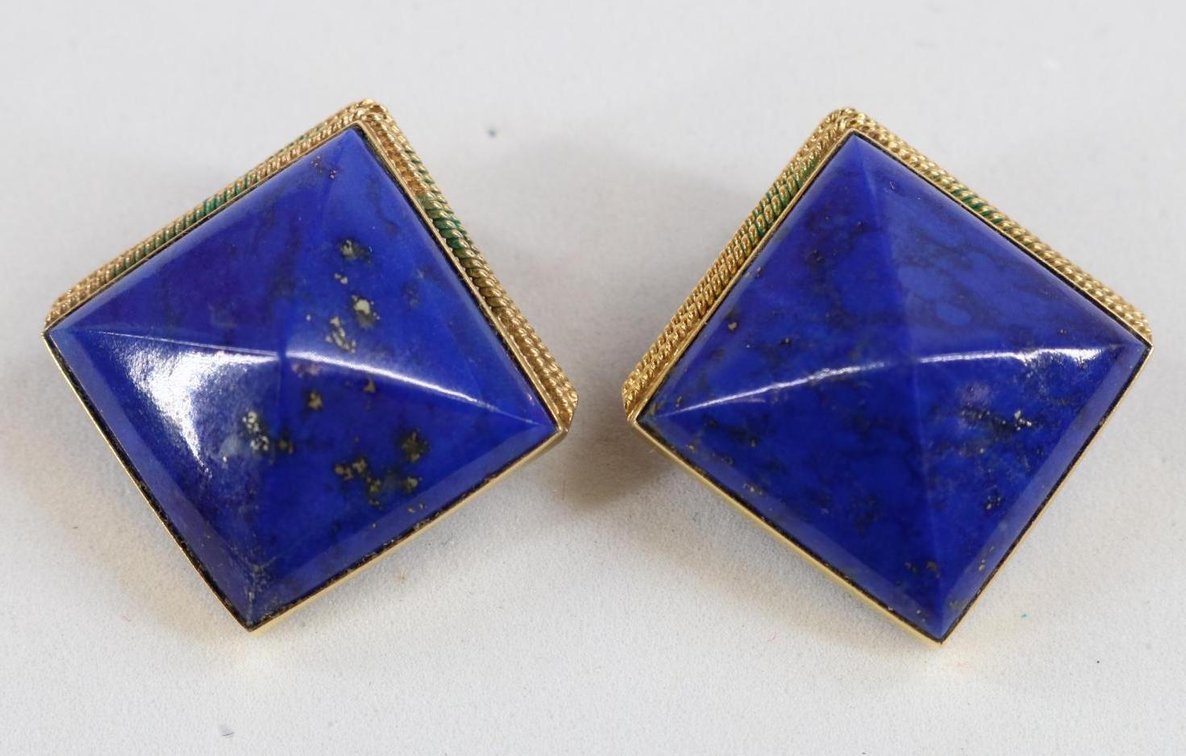 14KY Gold Lapis Earrings