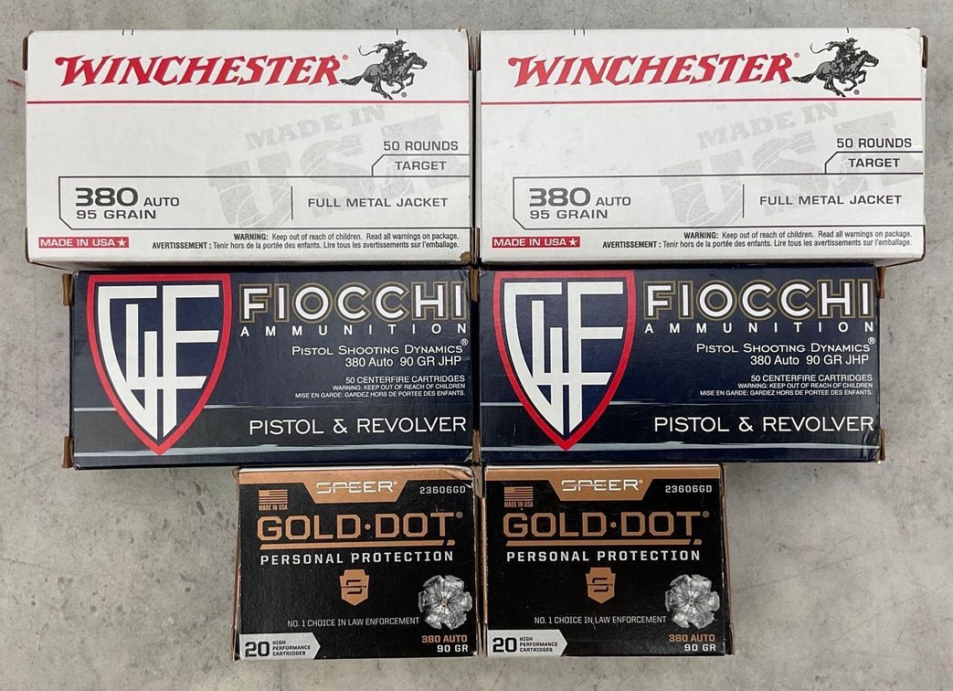 380 Auto Ammo Assorted Including Defensive