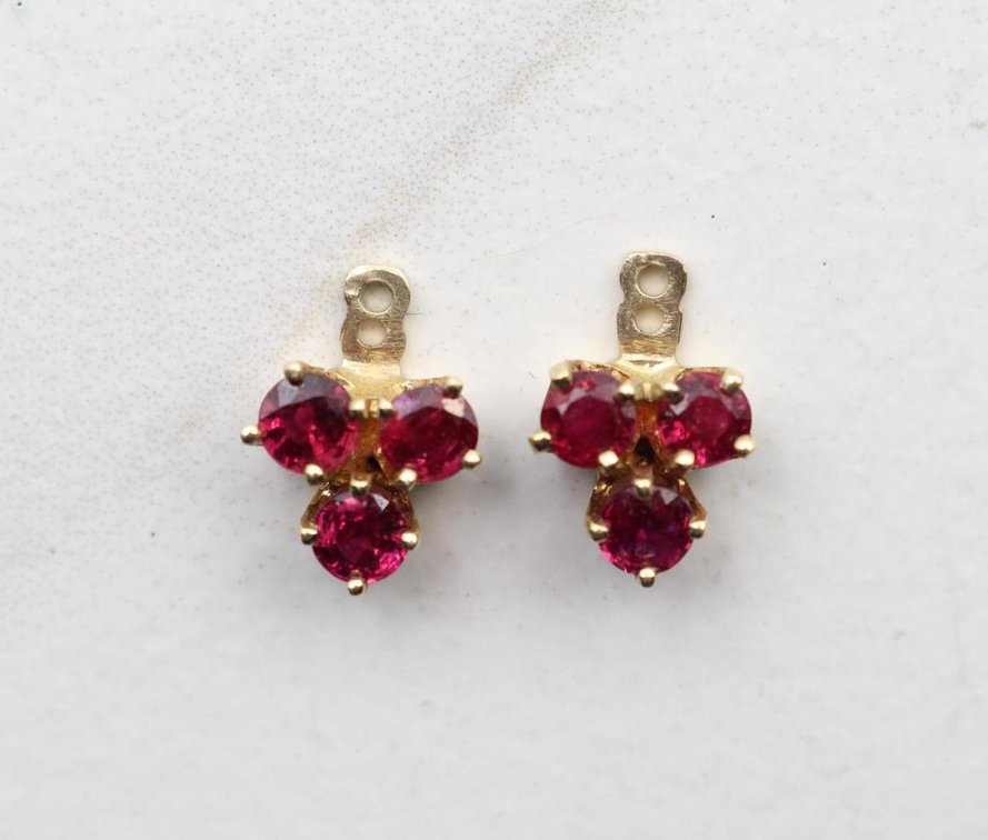 14KY Gold Ruby Jacket Dangles