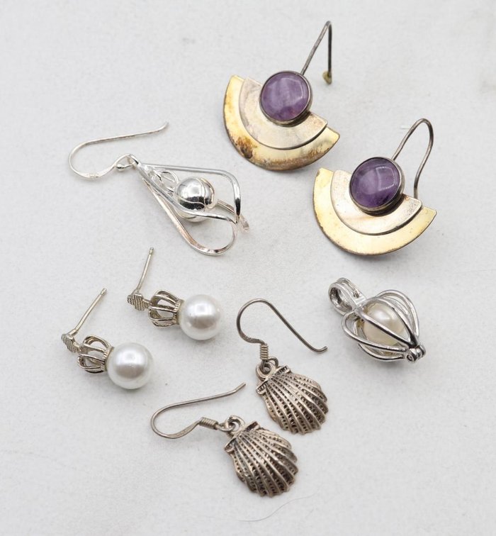 Sterling Silver Pendant, Earrings