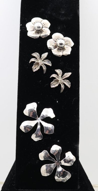 Sterling Silver Flower Earrings