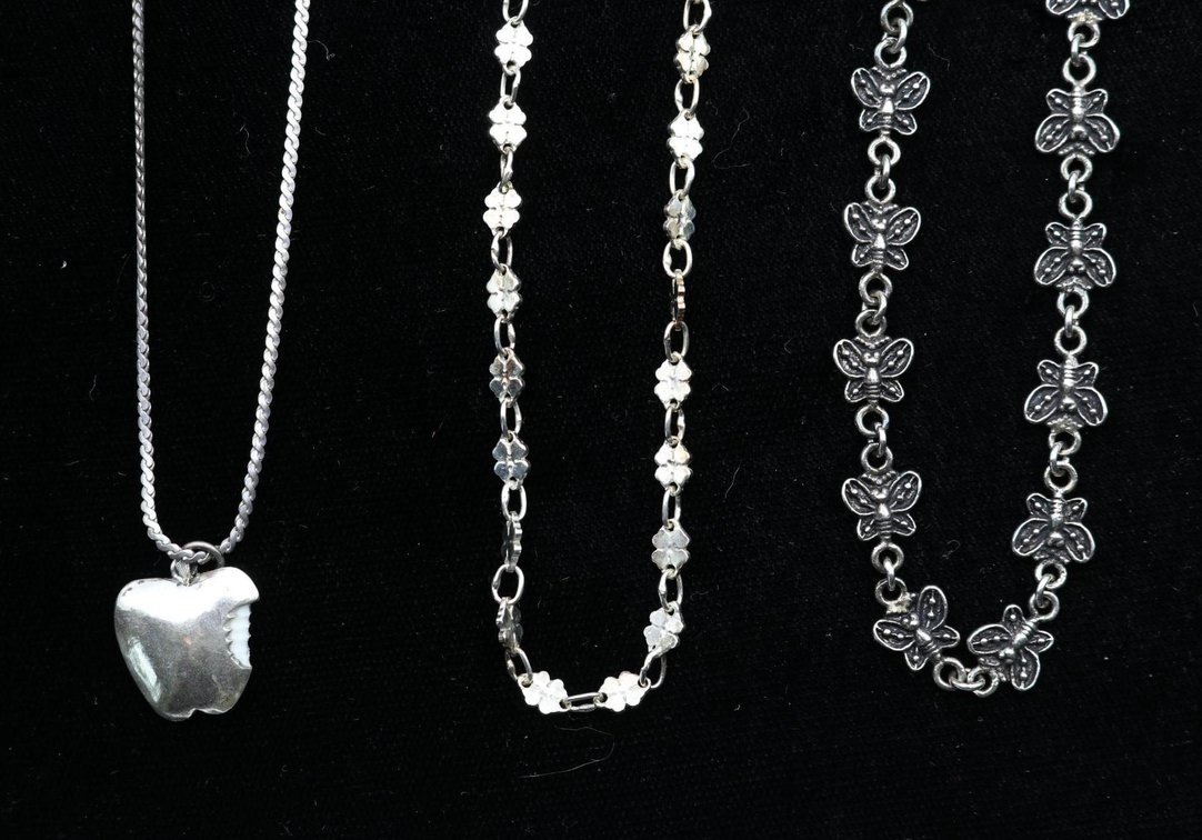 Sterling Silver Necklace, Pendant on Chain, Bracelet - Anklet