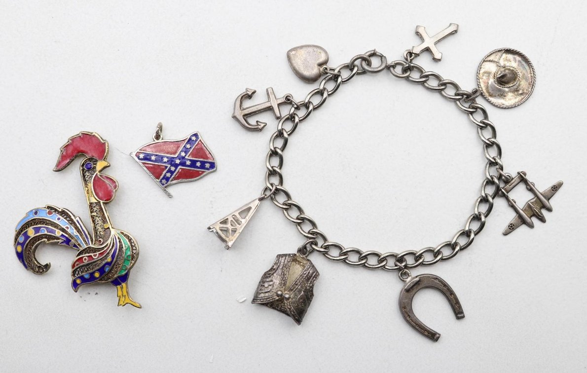 Charm Bracelet, Pin, Charms