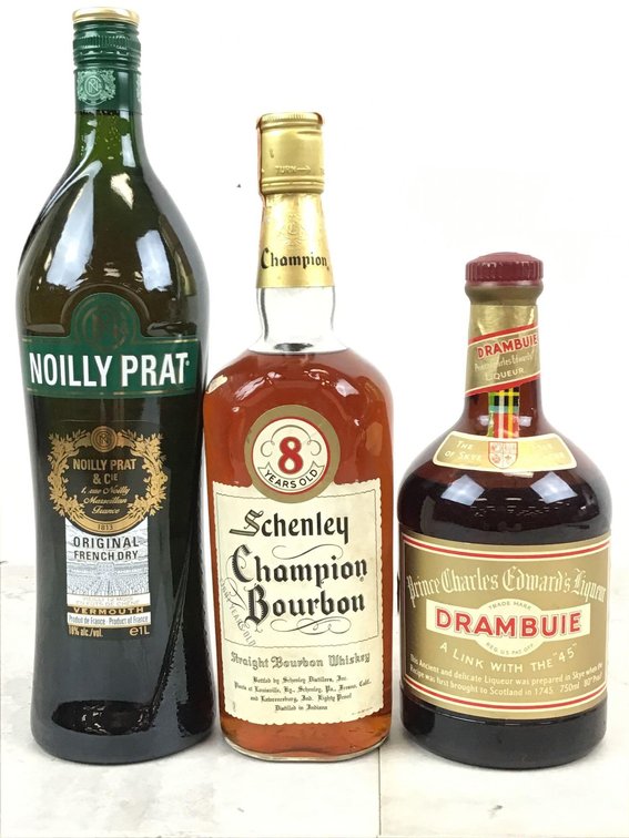 Drambuie, Vermouth & Schenley Champion Bourbon