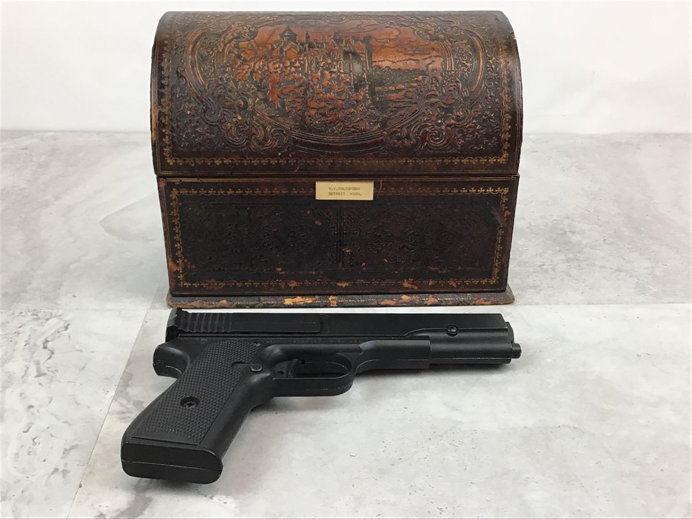 Tooled Leather Box & BB Gun