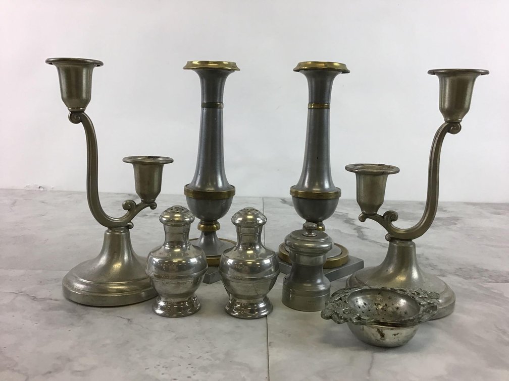 Pewter Candle Holders & Tableware