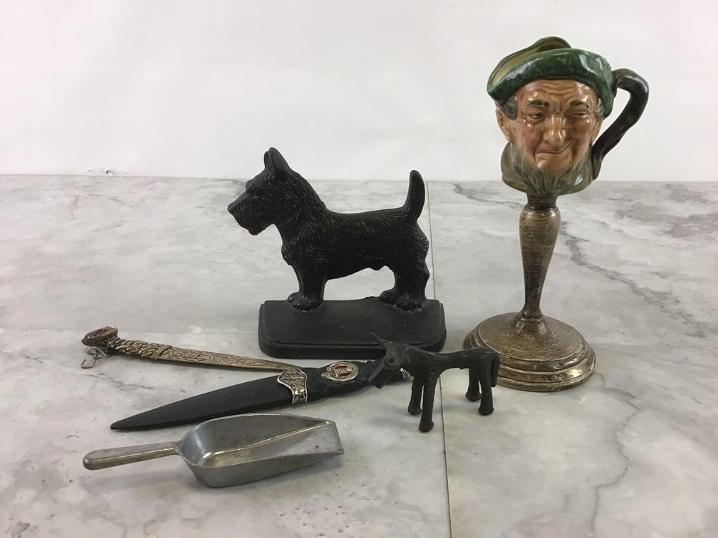Cast Iron Door Stop & McCallum Clan Crest Dagger