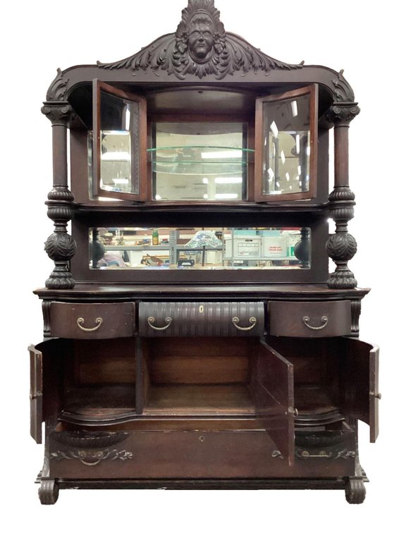 Carved Oak Breakfront