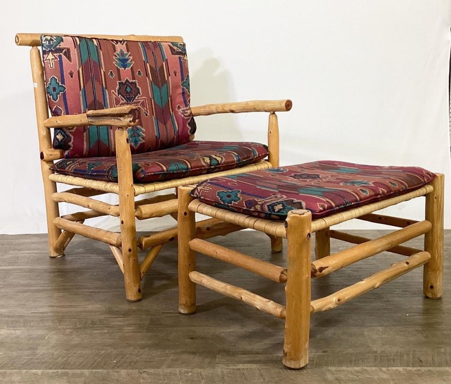 Bamboo Armchair & Matching Foot Rest