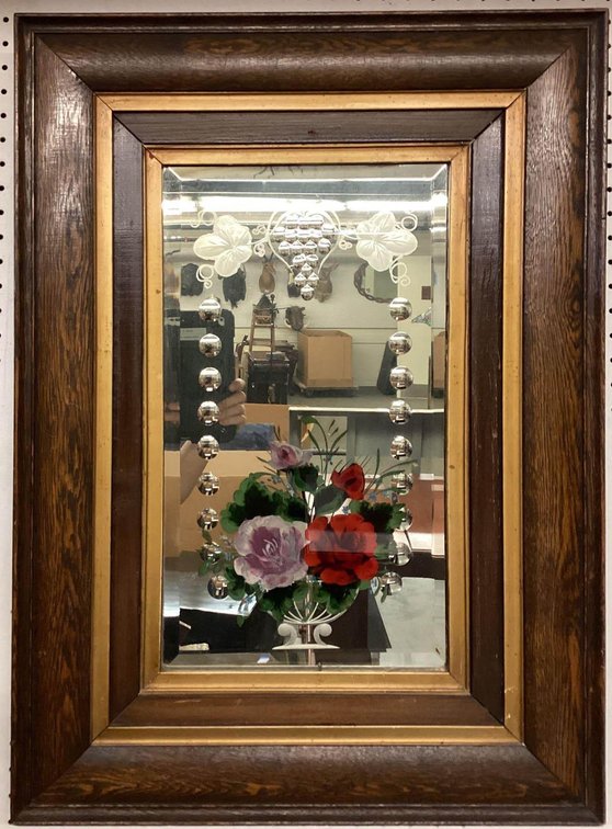 Wall Mirror with Etched Glass