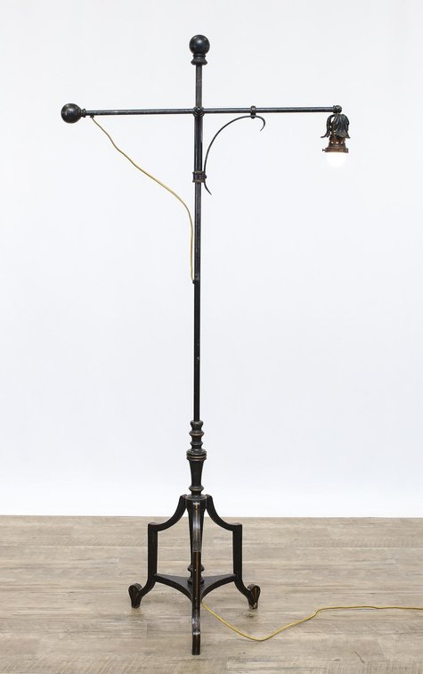 Arts and Crafts Wrought Iron Floor Lamp 