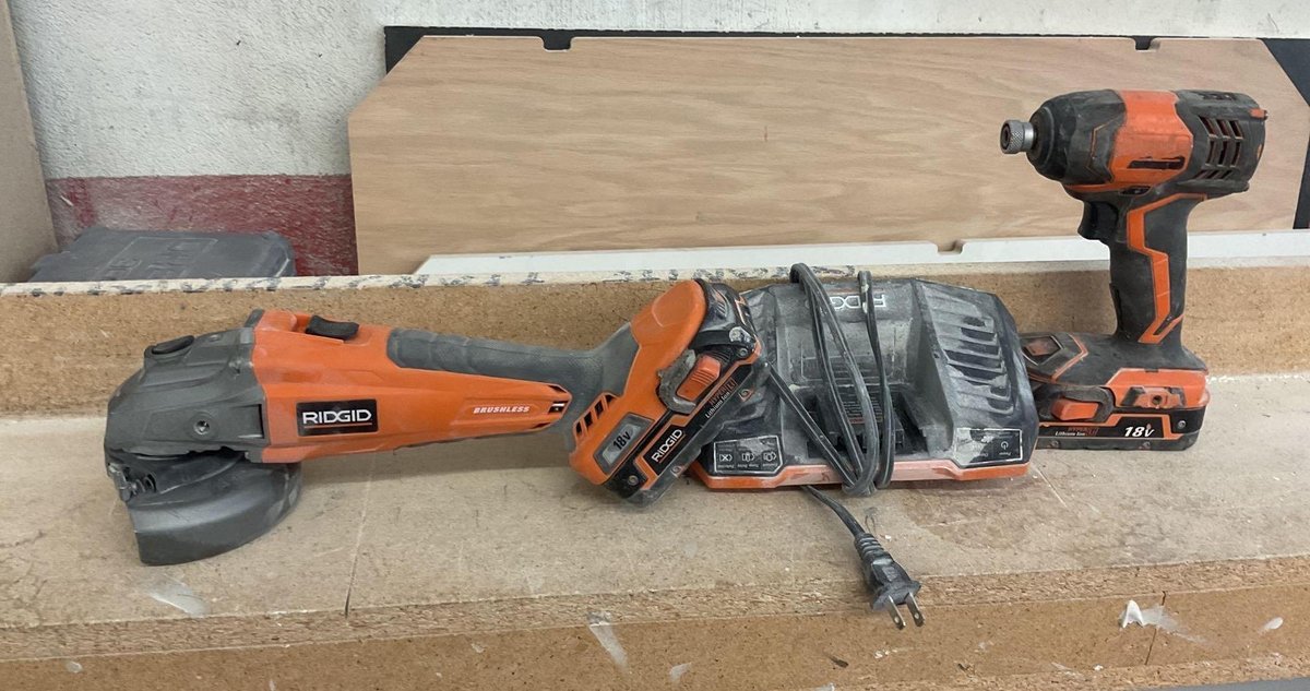 Ridgid Angle Grinder and Impact Driver 