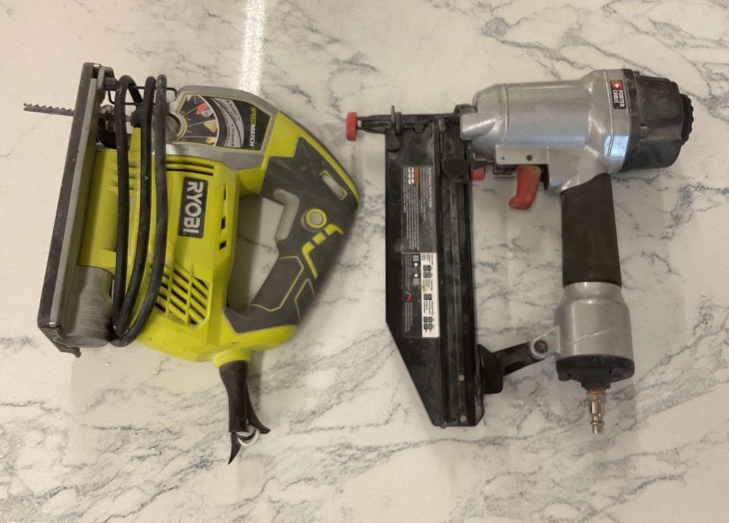 Jig Saw and Pneumatic Finish Nailer 