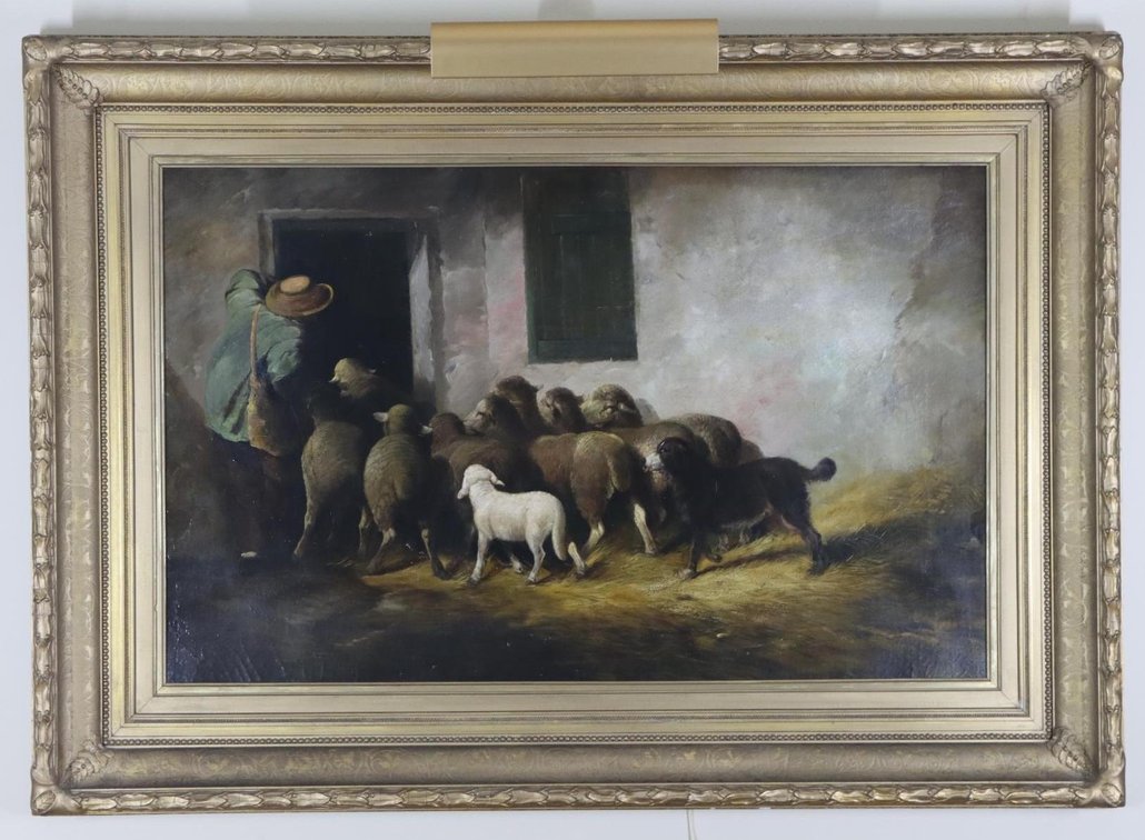 19c. Oil, Boy with Sheep and dog