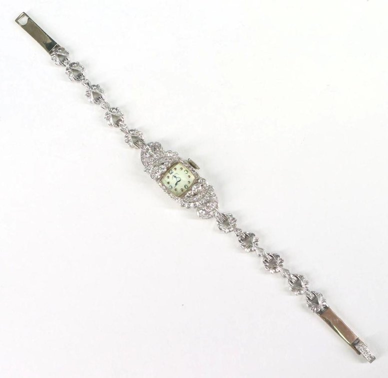 Ladies Platinum and Diamond Wrist Watch