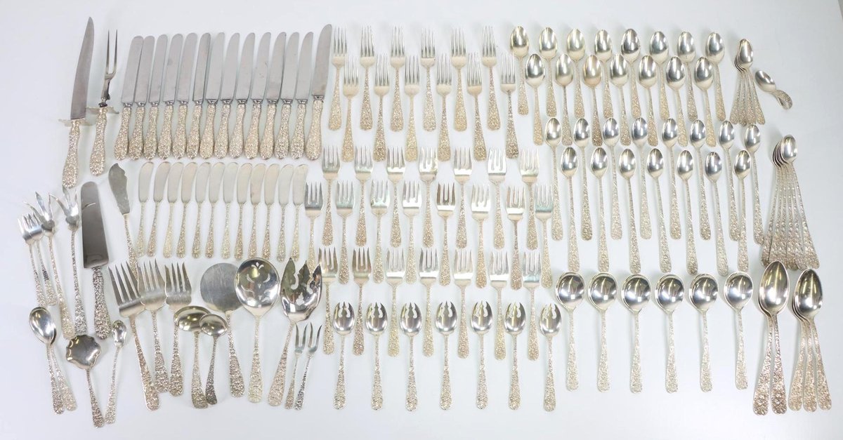 Stieff "Rose" Sterling Silver Flatware Service