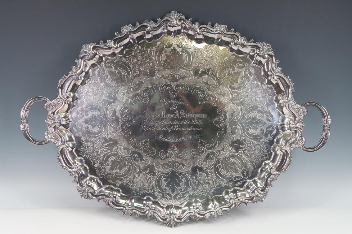 Silver Plate Presentation Serving Tray