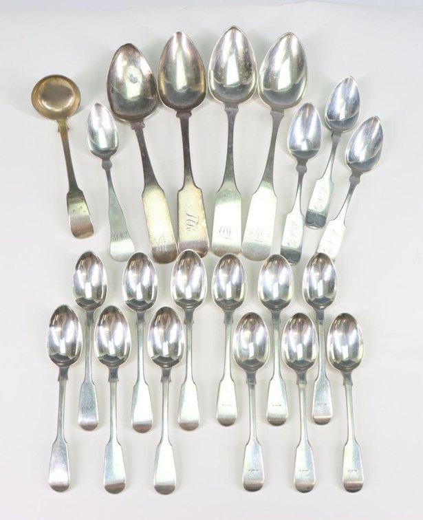 Fiddleback Sterling and Coin Silver Flatware
