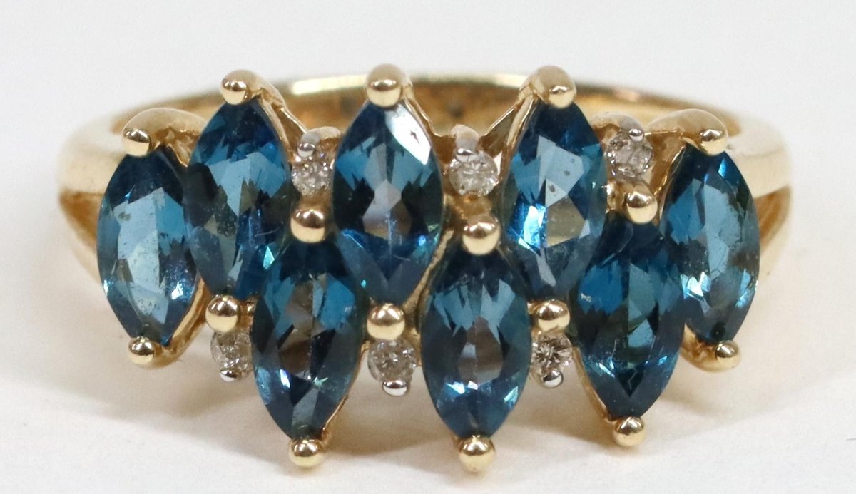 14k YG Blue Topaz Ring