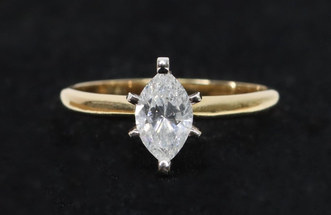 14k YG Diamond Solitaire Ring