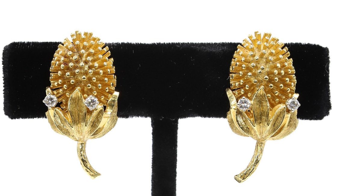 14k YG Boysenberry Earrings