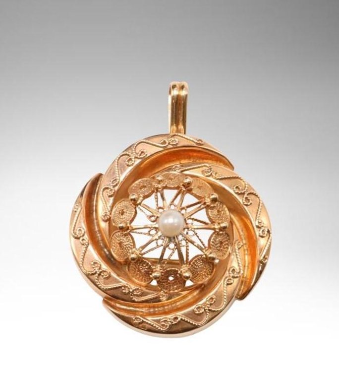 14k RG Pearl Pendant