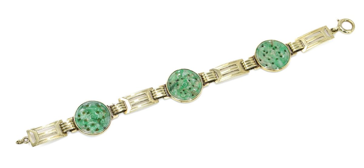14k YG Jade Bracelet