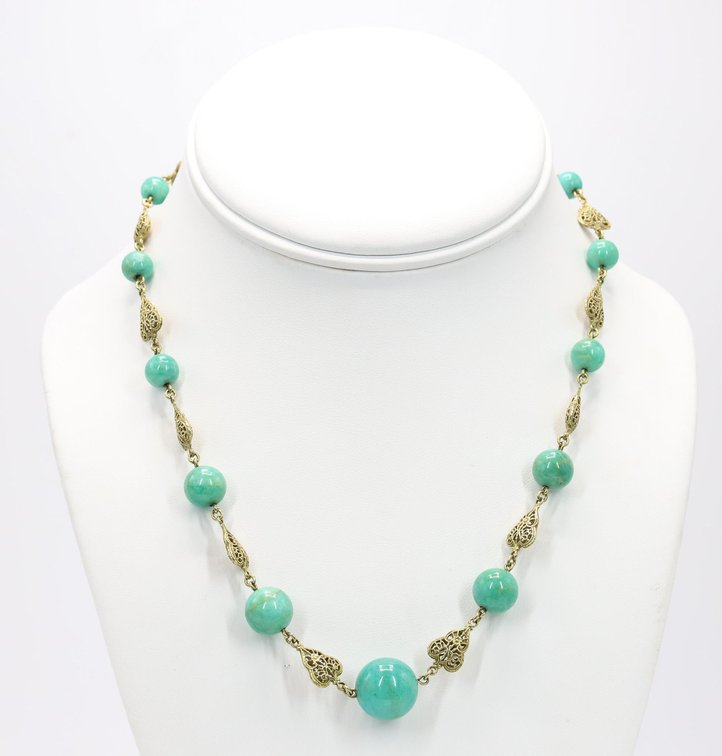 14k YG Turquoise Necklace