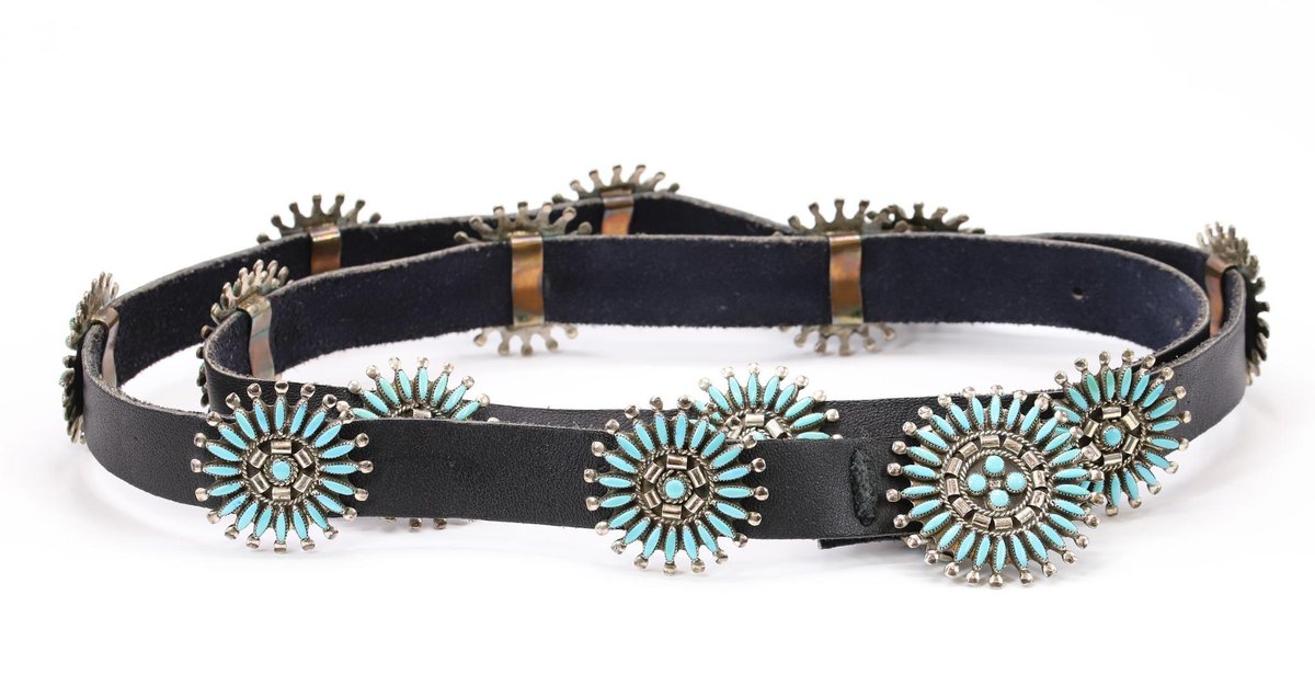Daniel Etstate Zuni Petit Point Concho Belt