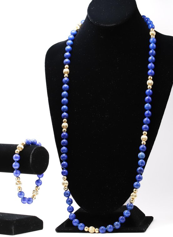 14k YG Lapis Lazuli Bracelet and Necklace