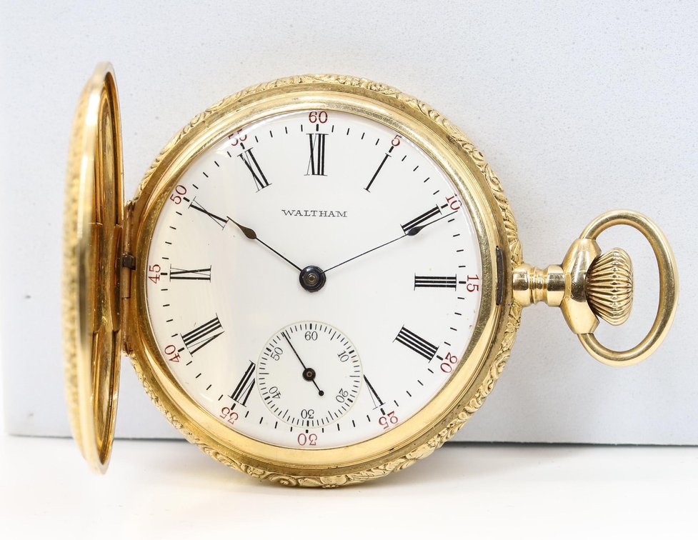 14k YG Waltham Pocketwatch and Fob