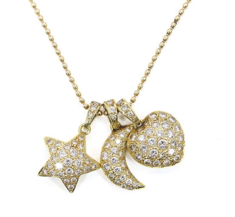 14k and 18k YG Diamond Necklace and Pendant