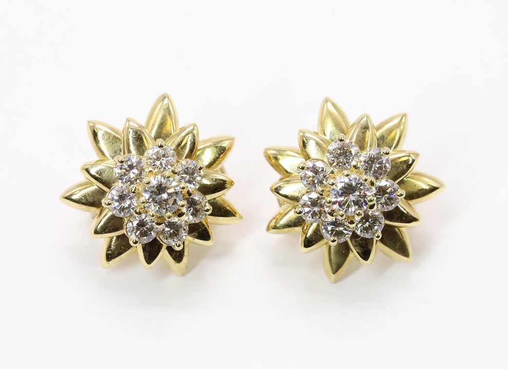 18k YG Diamond Earrings