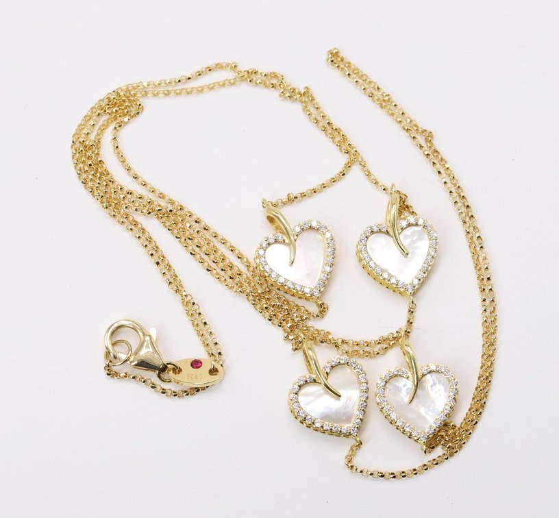 Roberto Coin 18k YG Necklace and Earrings