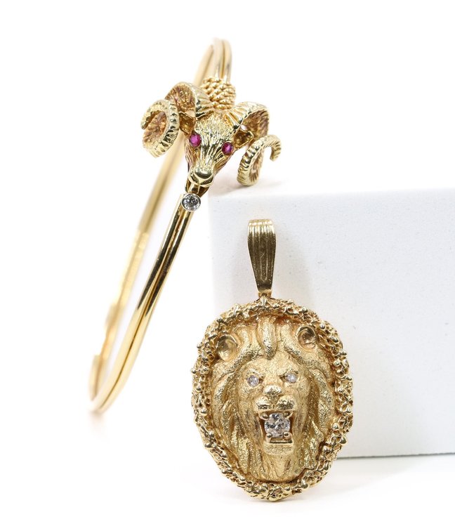 14k YG Pendant and Bracelet