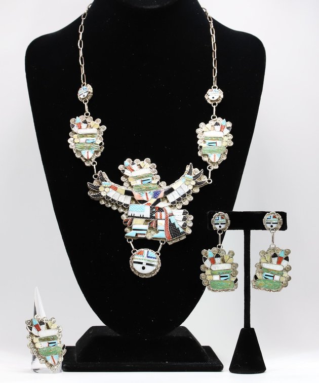 Eldred Martinez Zuni Sterling Silver Suite
