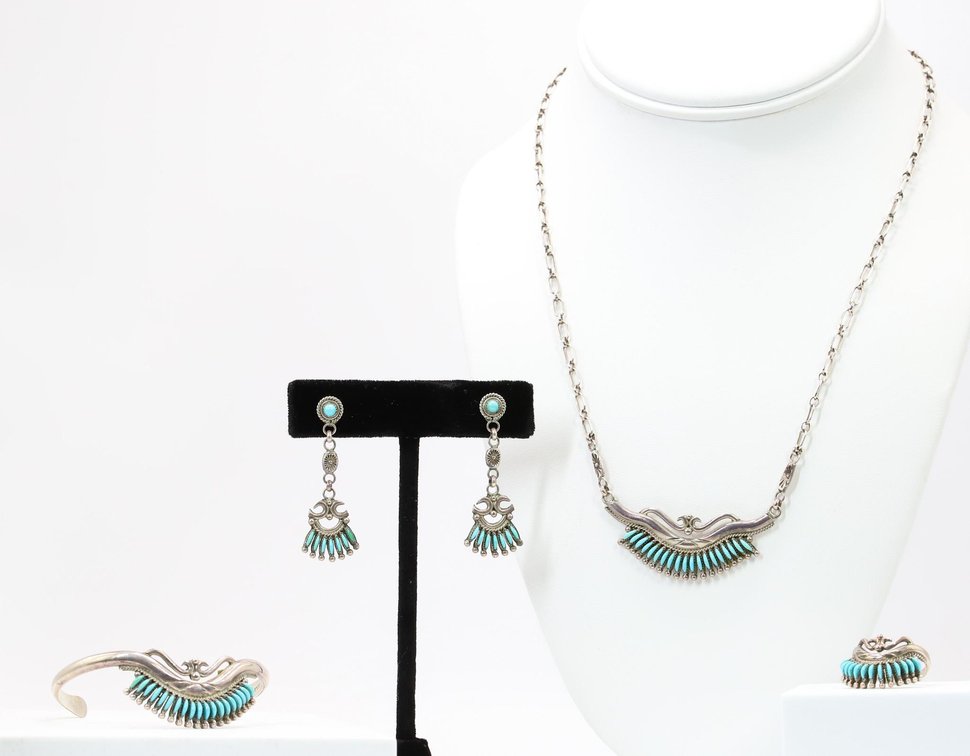 Zuni Norbert & Florenda Haskie Sterling Petit Point Suite