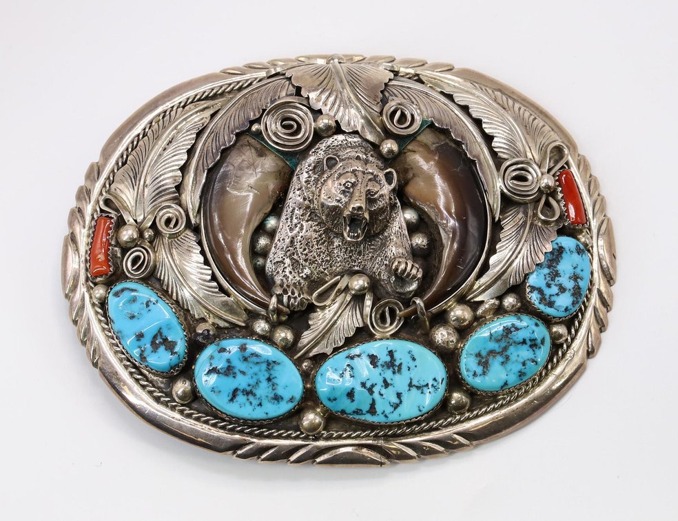 Thomas Byrd Navajo Sterling Belt Buckle