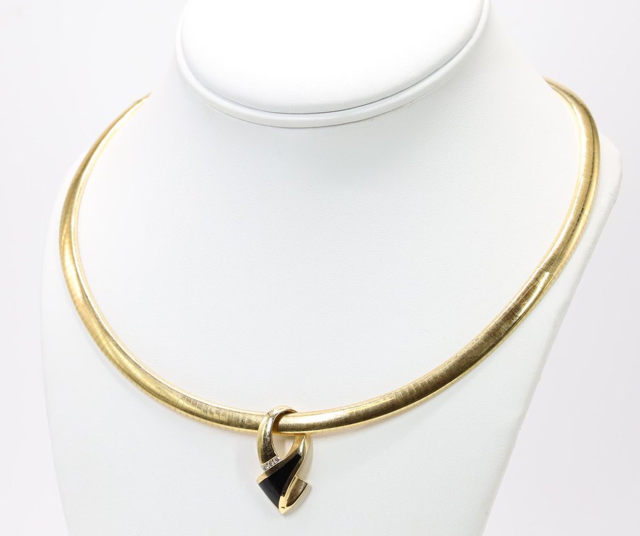 14k YG Omega Necklace and Pendant