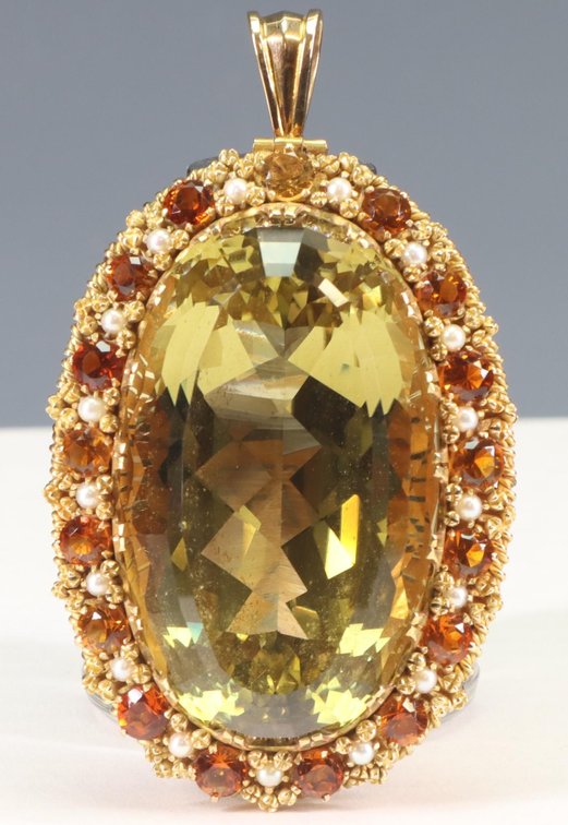 14k YG 234 Carat Citrine Pendant