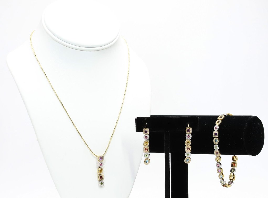 14k YG Diamond and Gemstone Suite