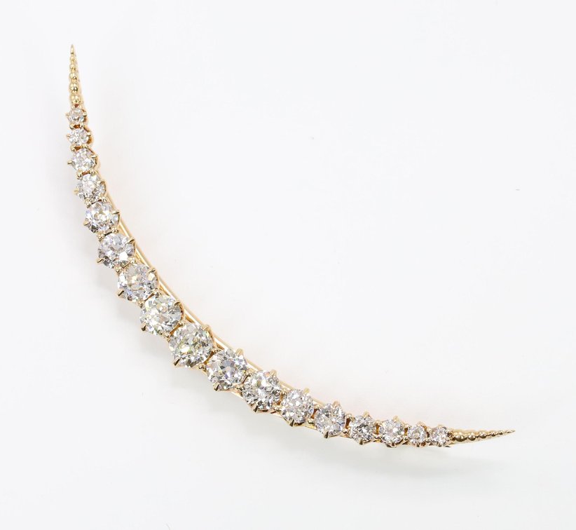14k YG Diamond Brooch, 3.9carats