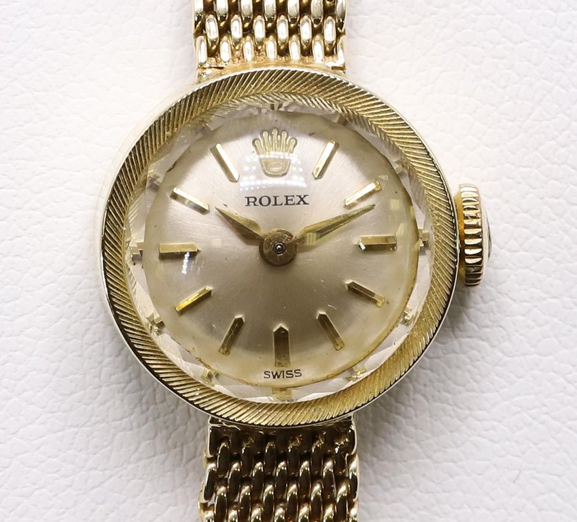14k YG Ladies Rolex Orchid