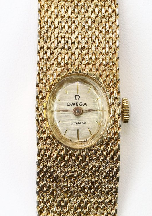 18 YG Ladies Omega Wristwatch