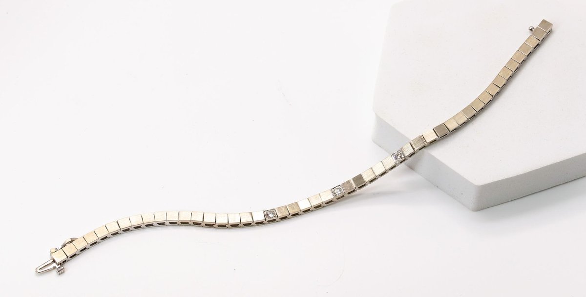 14k White Gold Diamond Bracelet