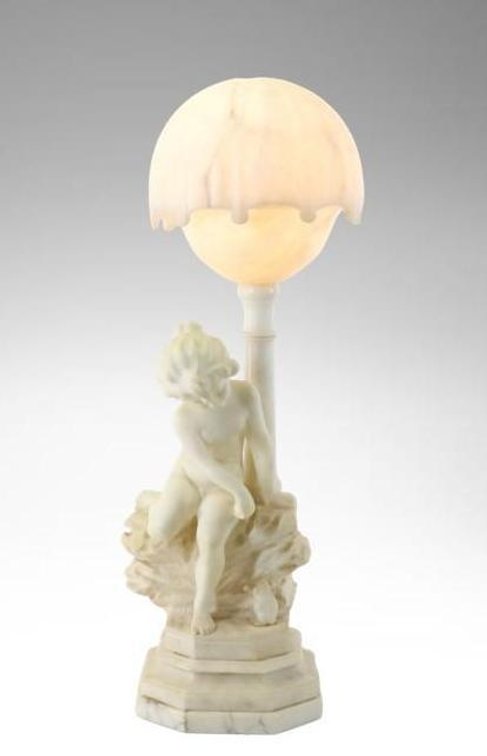 Italian Marble and Alabaster Lamp