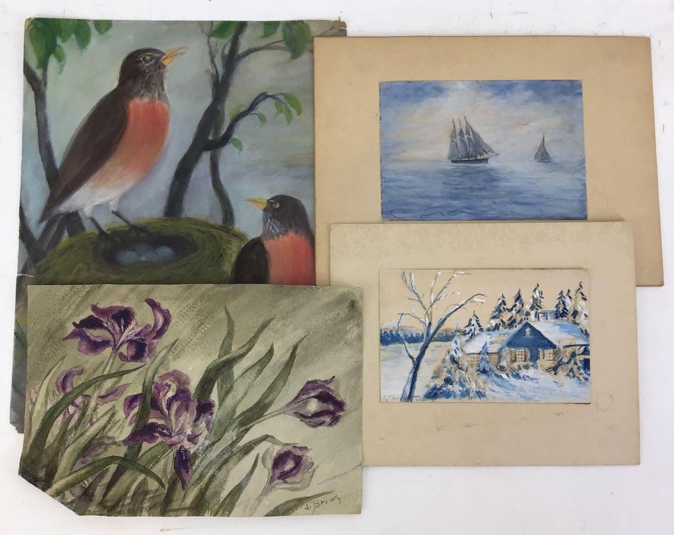 Watercolors, signed (4)