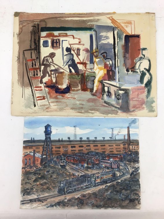 Watercolors (2), signed