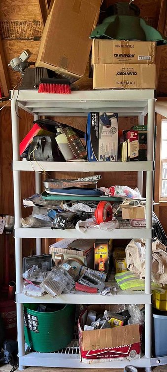 Shelving Unit and Contents 